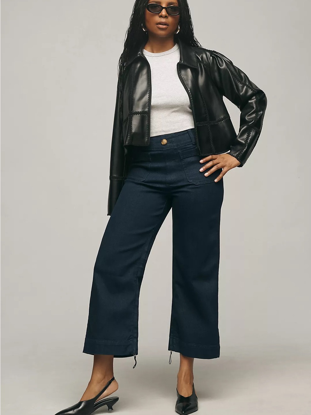 NWT Anthropologie The Colette Pant Wide-Leg Cropped Jean sz 20W